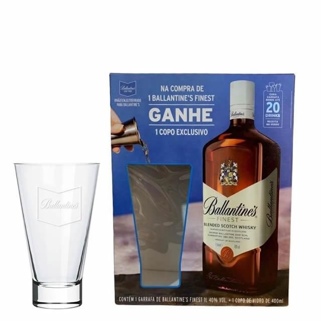 Ballantines Finest Whisky Escocês 1L + Copo Personalizado