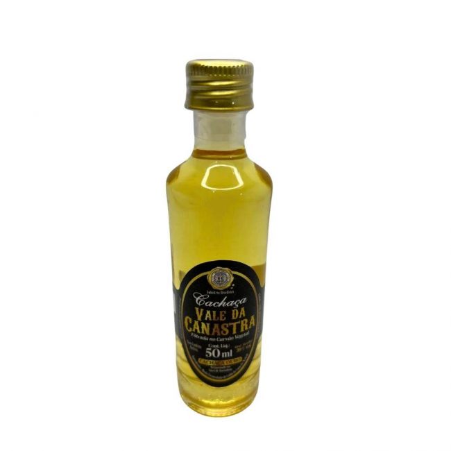 Mini Cachaça Vale da Canastra Ouro filtrada do carvão vegetal 50 ml