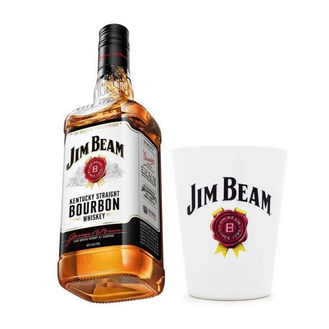 Kit 1 Jim Beam Original 1000ml + 1 Copo Personalizado