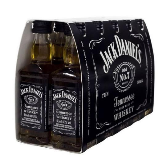 Kit 10 Miniaturas Whisky Jack Daniel's 50ml