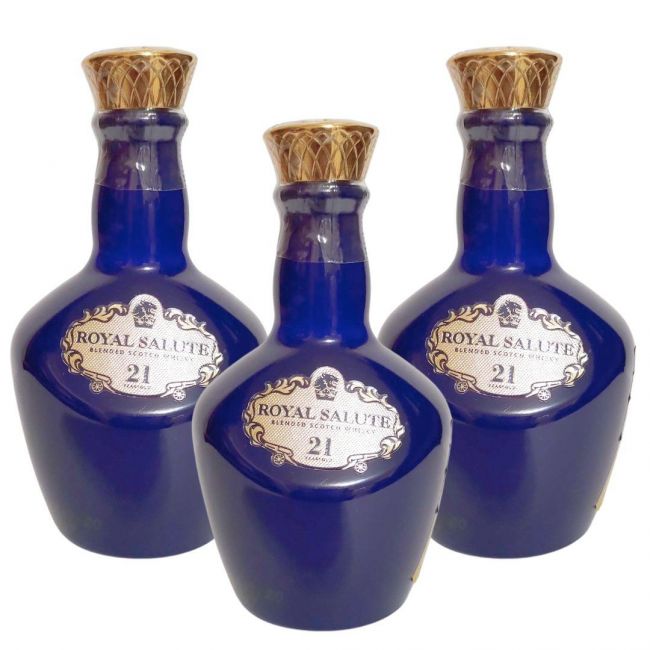 KIT 3 Miniatura Royal Salute 21 anos Azul 50ml