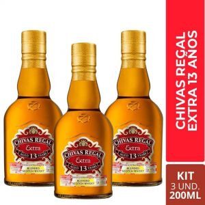 Kit 3 Whisky Chivas Regal Extra 13 Anos 200ml