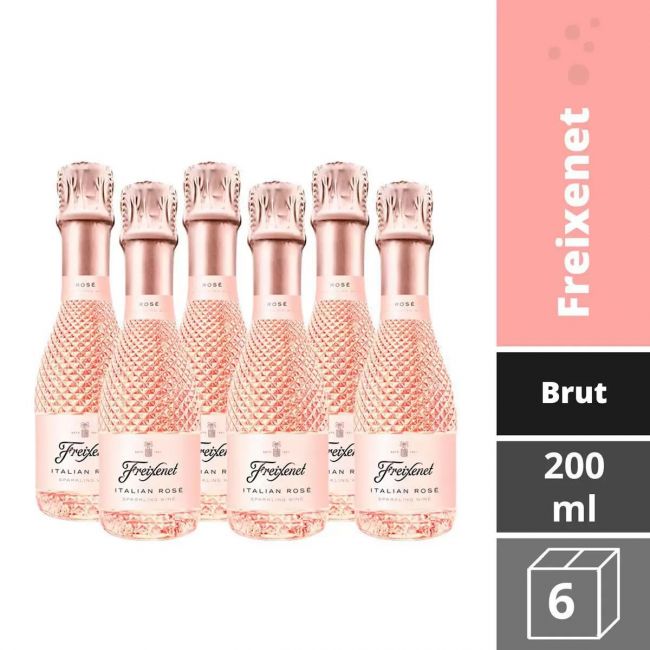 KIT 6 ESPUMANTE FREIXENET ITALIAN ROSÉ SECO 200ML