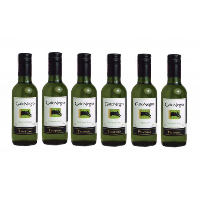 Kit 6 Vinho Chil. Branco Gato Negro Sauvignon Blanc 187,5 ml