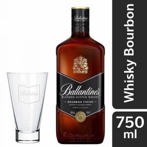 Kit Ballantines Bourbon Finish 750ml + Copo de Vidro Personalizado