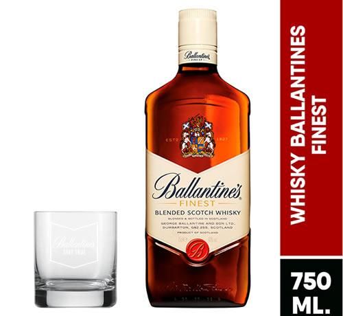 KIt Ballantines Finest 750ml + Copo de Vidro Personalizado