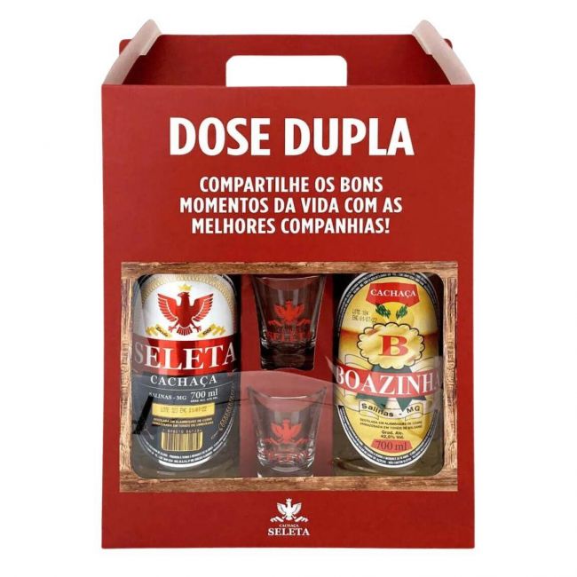 Kit Cachaça Seleta e Boazinha Ouro 700ml