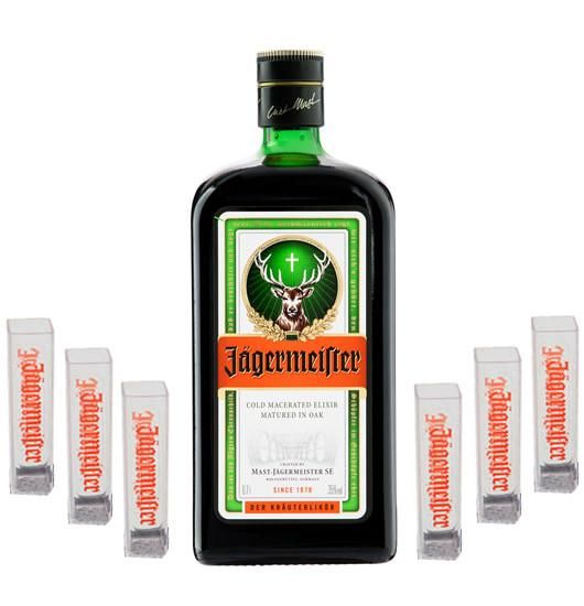 KIT JAGERMEISTER 700ML + 6 COPOS TUBO DE ACRILICO