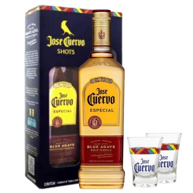 Kit José Cuervo Gold c/ 2 copos 750 ml