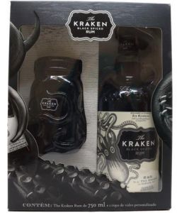 Kit Rum Kraken 750ml + Copo de Vidro Personalizado