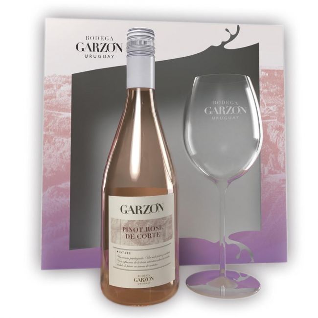 Kit Vinho Garzon Pinot Rose de Corte 750ml Com 1 Taça de Acrílico Brinde