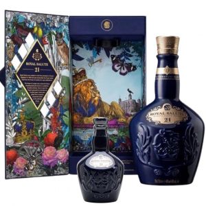 Kit Whisky Chivas Royal Salute 21 anos Azul Signat 700 ml  + Miniatura 50ml