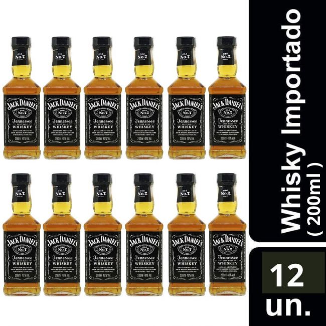 Kit Whisky Jack Daniels 200ml - 12 Garrafas