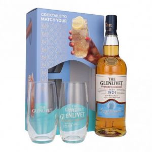 Kit Whisky Single Malt Glenlivet Founder's Reserve 750ml + 2 Copos Exclusivos