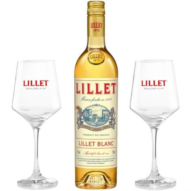 Lillet Aperitivo Licoroso de Vinho 750 ml + 2 Taças Personalizadas