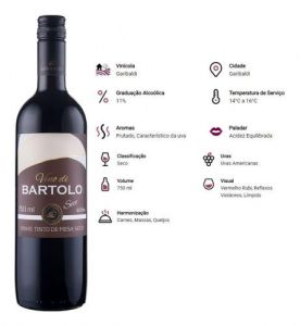 Vinho Brasileiro Tinto Seco Di Bartolo 750ml Garibaldi
