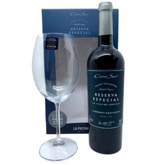 Vinho Cono Sur Reserva Especial Cabernet 750ml + Taça de Cristal