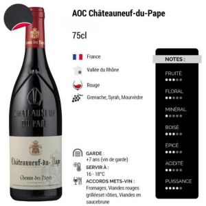 Vinho Francês Chateauneuf Du Pape Chemin Des Papes Tinto 750ml