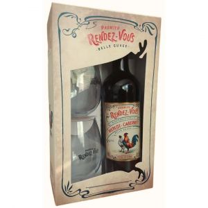 Vinho Francês Premier Rendez-Vous Merlot / Cabernet Sauvignon 750ml + 2 Taças Acrílico 580ml