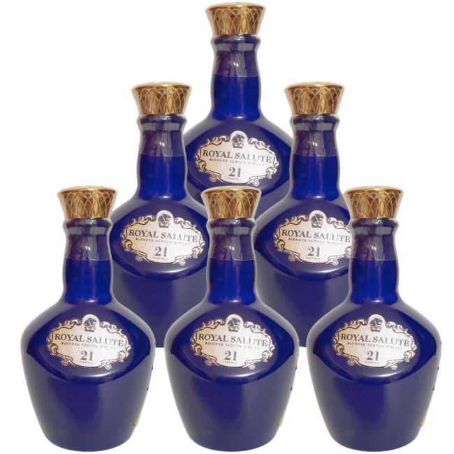 Kit 6 Unidades Royal Salute 21 anos Azul 50ml